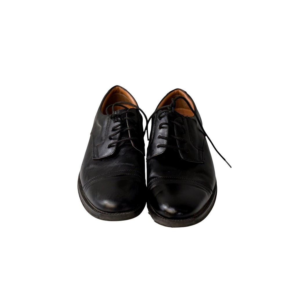 George Mens Black Leather Cap Toe Derby Shoes Size 10 Dress Shoes Formal